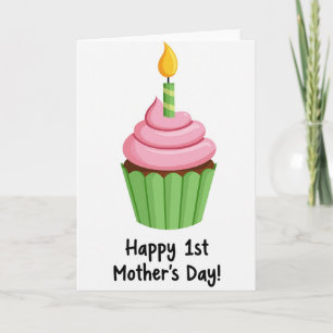 Gestreept Kaars Cupcake Kaart