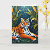 Gestreept Kat Jungle Kaart (Gele Bloem)