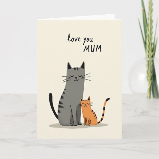 Gestreept Kat Lief Moeder Kaart (Voorkant)