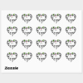 Gestreept Kat met groene ogen Hart Sticker (Vel)