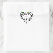 Gestreept Kat met groene ogen Hart Sticker (Tas)