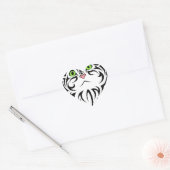 Gestreept Kat met groene ogen Hart Sticker (Envelop)