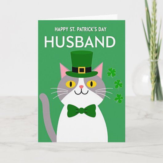 Gestreept kat St. Patricks kaart (Voorkant)