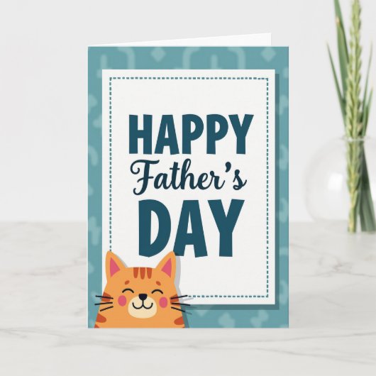 Gestreept kat vadersdag liefde kaart (Voorkant)