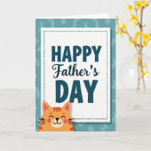 Gestreept kat vadersdag liefde kaart (Gele Bloem)