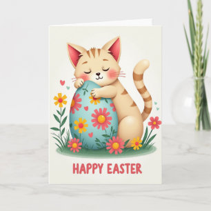 Gestreept katten Pasen eierkaart Kaart