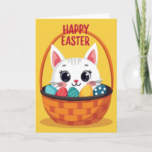 Gestreept katten Pasen leuk kaart