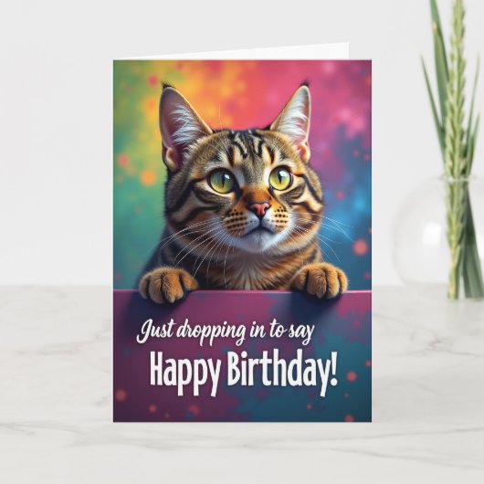 Gestreept katten starenkaart kaart (Voorkant)