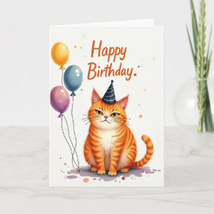 Gestreept Kattenfeestkaart Kaart
