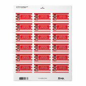 Gestreept Kerst Foto Drie Afbeeldingen 3 Afbeeldin Etiket (Full Sheet)