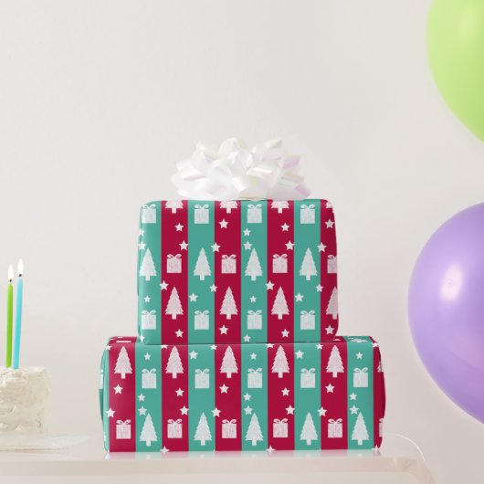 Gestreept Kerstding Cadeaupapier (Feestgeschenken)