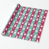 Gestreept Kerstding Cadeaupapier (Uitgerold)