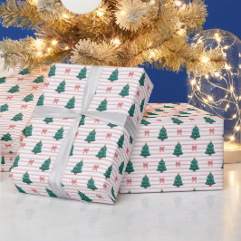 Gestreept Kerstding Motief Inpakpapier Rol