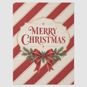 Gestreept kerstfeest, vrolijk kerstfeest groetstij tissuepapier
