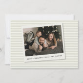Gestreept kerstkaart met aangepaste Polaroid-foto (Voorkant)