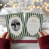 Gestreept kerstkaart met foto