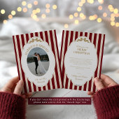 Gestreept kerstkaart met foto