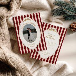 Gestreept kerstkaart met foto