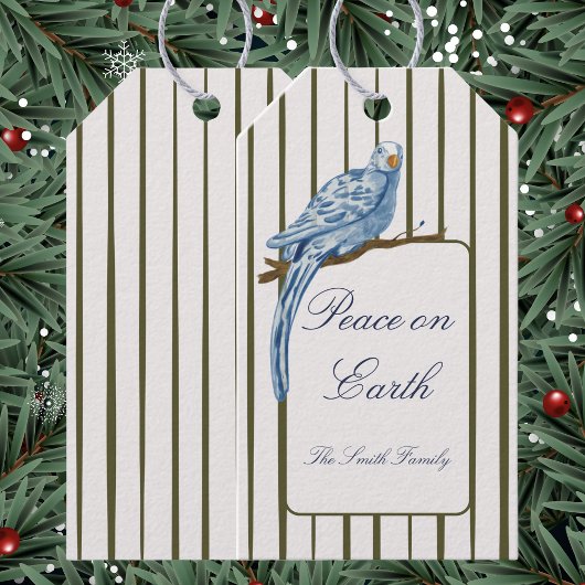 Gestreept Kerstmis Cadeaulabel