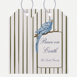 Gestreept Kerstmis  Cadeaulabel
