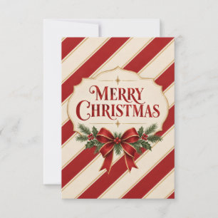 Gestreept Kerstmis, vrolijk kerstfeest stijl Kaart
