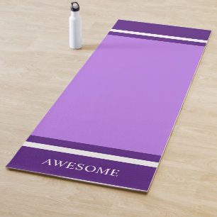 Gestreept Konings Paars & Wit op Licht Paars Yogamat