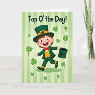 Gestreept Leprechaun Scènekaart Kaart