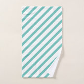 Gestreept Licht Blauw en Wit Bad Handdoek (Handdoek)