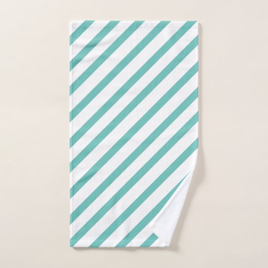 Gestreept Licht Blauw en Wit Bad Handdoek (Handdoek)