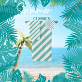 Gestreept Licht Blauw en Wit Bad Handdoek