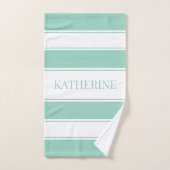 Gestreept licht teal en wit bad handdoek (Handdoek)