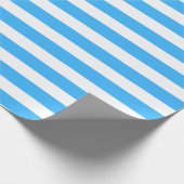 Gestreept lichtblauw cadeaupapier (Hoek)