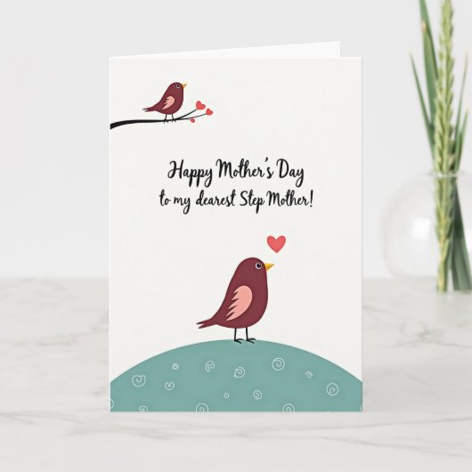 Gestreept Lief Vogelskaartje Kaart (Voorkant)