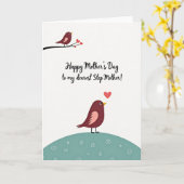 Gestreept Lief Vogelskaartje Kaart (Gele Bloem)