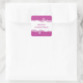 Gestreept lint vierkant sticker (Tas)