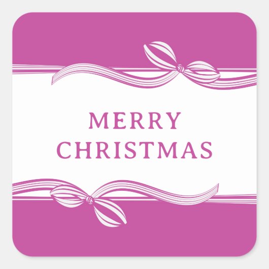 Gestreept lint vierkant sticker (Voorkant)