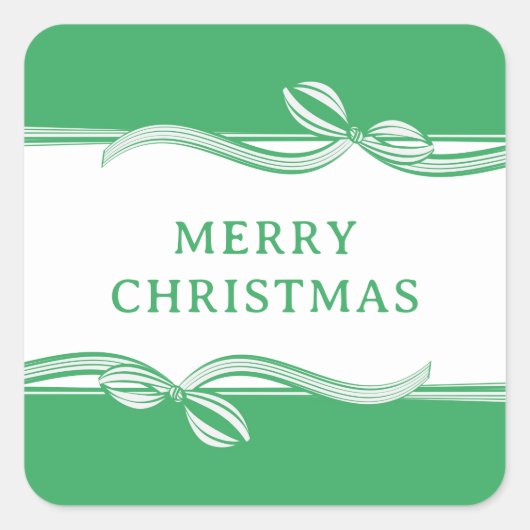 Gestreept lint vierkante sticker (Voorkant)