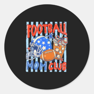 Gestreept lint voetbal moeder club koffie grappig  ronde sticker