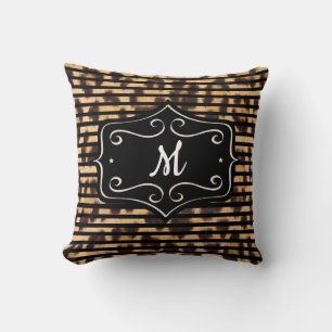 Gestreept Luipaardprint Monogram Kussen