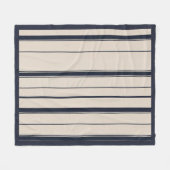 Gestreept marineblauw en crème  fleece deken (Voorkant (Horizontaal))