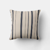 Gestreept marineblauw en crème kussen (Achterkant)