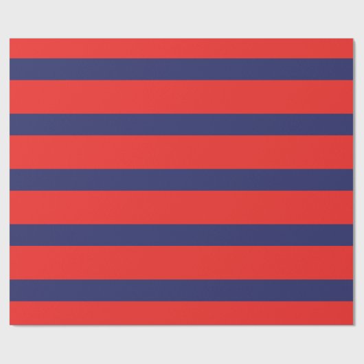 Gestreept (marineblauw & rood)  cadeaupapier (Vlak)