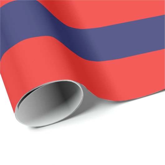Gestreept (marineblauw & rood)  cadeaupapier (Rol Hoek)