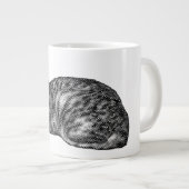 Gestreept met ingetrokken poten grote koffiekop (Voorkant rechts)