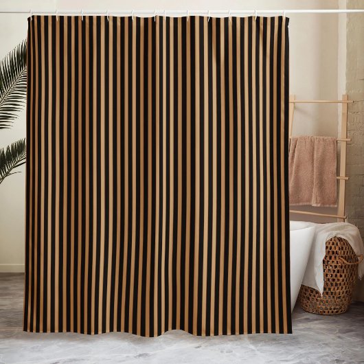 Gestreept Minimalistisch Zwart Douchegordijn