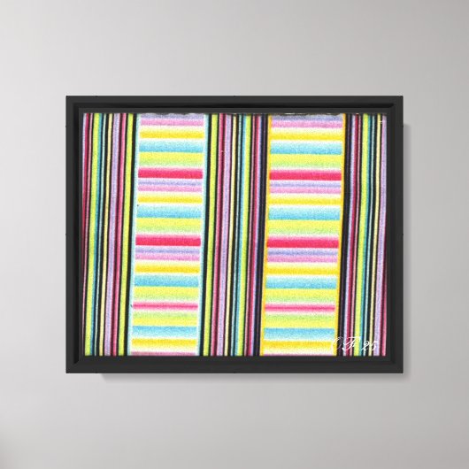 Gestreept Mixed Media Canvas Afdruk (Voorkant)