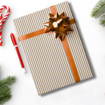 Gestreept Mocha Bruine Crème Kerst Feestdag