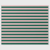 Gestreept Modern Kerstvakantie Groen Roze  Cadeaupapier (Vlak)