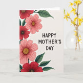 Gestreept Moederdag Bloemenhuldekaart Kaart (Gele Bloem)
