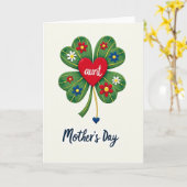 Gestreept Moederdag kaart (Gele Bloem)
